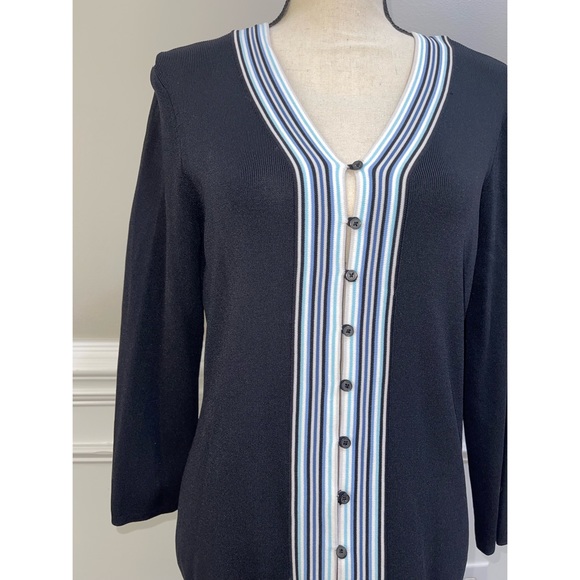 Women’s Willi Smith Black Striped Button Down Sweater 💙 - Picture 12 of 17